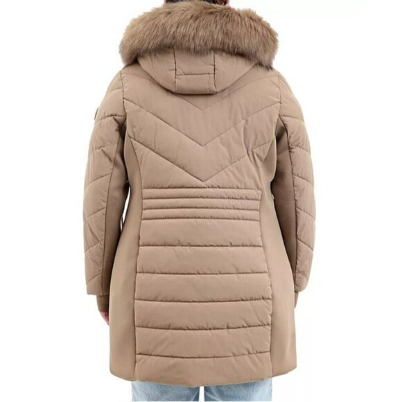 Michael Kors Plus Size Faux-Fur-Trim Hooded Puffer Coat Size 1X (MSRP $340) - Picture 2 of 9